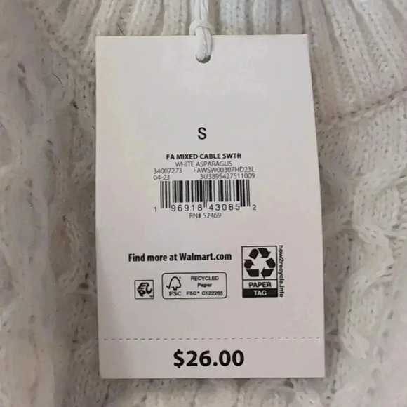 Free Assembly Women’s Mixed Cable Knit Sweater, Midweight - Picture 9 of 10